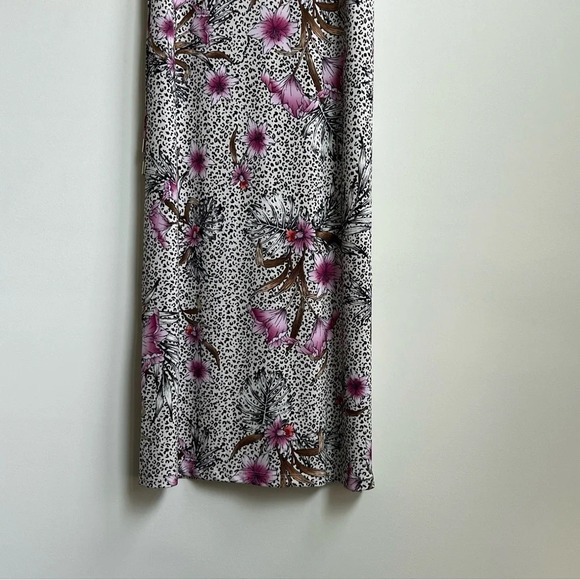 WHBM Strapless Convertible Matte Jersey Dress Maxi Skirt Sunset Floral Animal - Picture 11 of 16